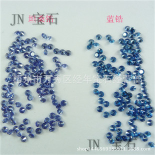 Wuzhou artificial gem factory wholesale tansan zirconium round bare stone jewelry accessories