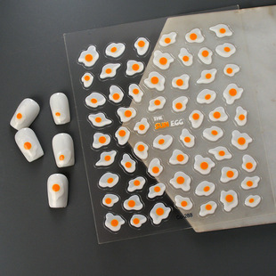 TikTok New Explosions Hot Jelly Advanced Sense Egg Instagram Nail Art Sticker Waterproof Back Sticker Decorations Mixed Batch