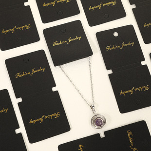 Ins popular bronzing black bracelet necklace cardboard jewelry packaging card folded display in stock wholesale