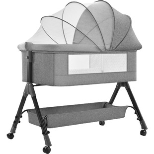 Movable folding baby bed newborn multi-functional BB bed portable cradle bed baby bed stitching big bed diaper table