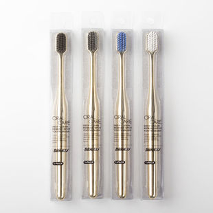 Toothbrush Household Fine Soft Hair Men's and Women's Bamboo Charcoal Bristles Spiral Hair Household Small Head Golden Handle Independent Very Kai