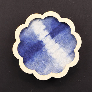 Wholesale Blue Dye Refrigerator Stickers Wooden Frame Refrigerator Magnetic Stickers Tie-Dye Hollow Frame Home Accessories Magnetic Stickers Tie-Dye Small Gifts