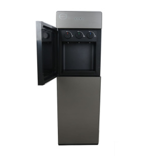 Silver gray vertical bottom water dispenser cold and hot tempered glass door home office foreign trade water dispenser electronic pressure
