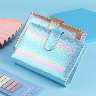 Rainbow Laser Notebook Colorful Work Book Macaron Hand Ledger Cash Budget Wallet