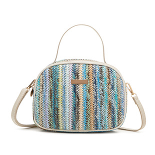 handbags women color handbag 2024 foreign trade women's bag wholesale fresh sweet straw bag messenger bag