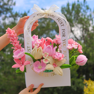 Special Twist Bar Bouquet Flower Basket Handmade Material Package Finished Full Valentine's Day to Send to Girlfriend on Tanabata
