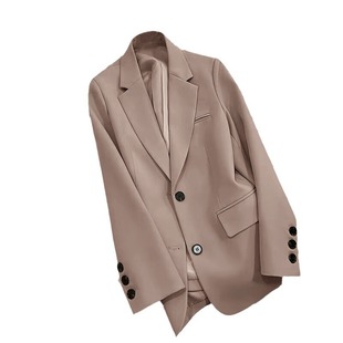 2024 small suit jacket for women Spring New Korean style high-grade double-breasted commuter blue suit jacket for women