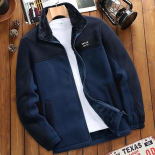 Outdoor Sports Fleece Clothes Men's Casual Autumn and Winter Sweatshirt Men's Fleece-Lined Thickened Fleece Coat Men