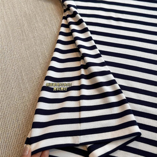 Summer Women's New Arrival Simple Commuting All-Match Striped Short-Sleeved Comfortable Casual Round Neck Soul Shirt jby163908