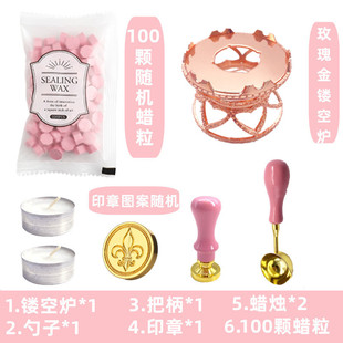 Fire Paint Seal Full Set Wholesale Retro Solid Wood Macaron Color Fire Paint Set Spoon Accessories Tools Fire Paint Furnace