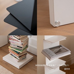 Three-dimensional Iron Bookshelf Floor Invisible Internet Celebrity Living Room Corner Hidden Shelf Bookcase Modern Simple Metal