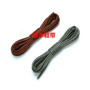 Wholesale men's and women's cotton waxed shoelaces round thick 0.25cm leather shoelaces Martin boots shoelaces high-top leather shoelaces dark green