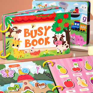 Cross-border Children's Quiet Book Repeatedly Tear Sticker Book Kindergarten Enlightenment Puzzle Busy Book Early Education Puzzle Toy