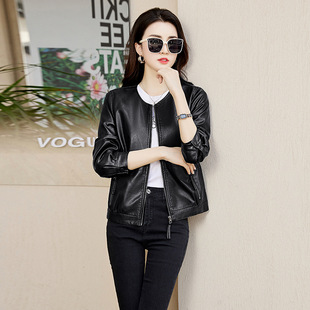 2024 Autumn and Winter New Vintage Hong Kong Flavor with Hat Genuine Leather Clothing Women's Loose Sheepskin High-end All-match Coat Trendy