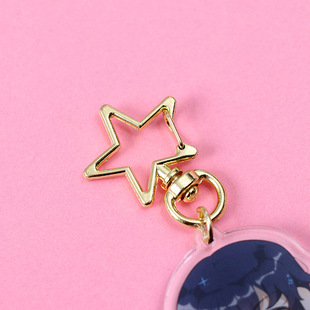 Supply Q version cartoon student portable key chain color printing double-sided transparent jewelry gift key chain pendant wholesale