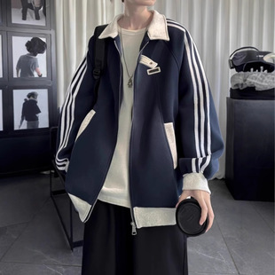 American Academy Style Jacket Men's Spring and Autumn 2024 New cleanfit Loose Striped Design Handsome Jacket
