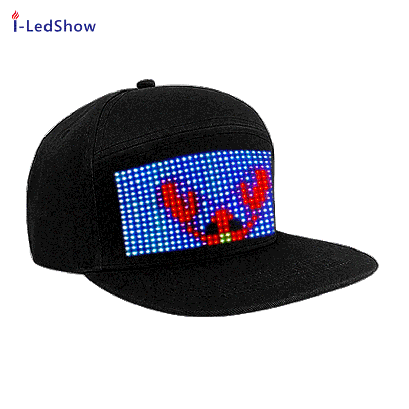 ILedshow свет частиц LED светящаяся крышка полноцветный экран мобильный телефон управление шляпа носить рекламу мягкий экран подарок