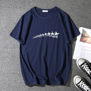 Summer plus size Youth Base Shirt Men's Pure Cotton Crewneck Loose Top Vest Short-sleeved T-shirt Simple All-match