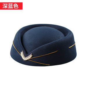 Stewardess Hat Women's Ritual Hat Beret Women's Autumn and Winter Aviation School Stage Band Performance Factory Outlet