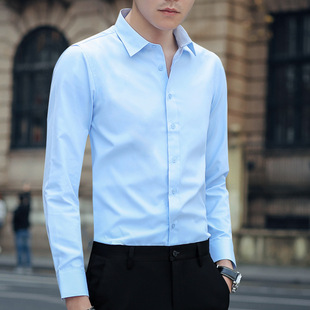 Spring and Autumn White Shirt Men's Long-sleeved Trendy Business Slim-fit Korean Style Handsome Shirt Professional Formal Men's Shirt Trendy