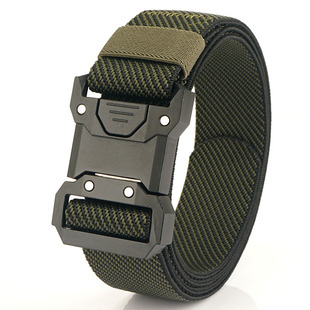 2023 new quick release tactical buckle woven elastic belt men's automatic buckle training Belt