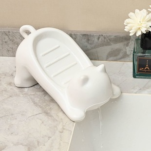 Cartoon Creative Draining Water Soap Box Soap Box Household Storage Rack Ceramic Washstand Cute Bathroom