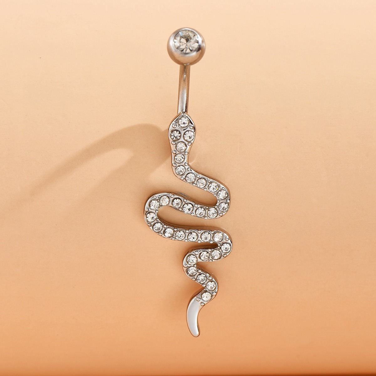 New Colorful Zircon Navel Ring Stainless Steel Double-Ended Heart-Shaped Rhinestone Belly Button Piercing Body Piercing Nipple Ring 24H in Stock
