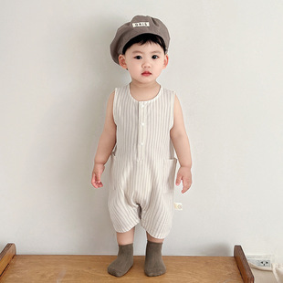 New Starting Point Clothing Baby Clothes Summer Thin Sleeveless Hare Clothes for Boys and Babies Super Cute Newborn Climbing Clothes