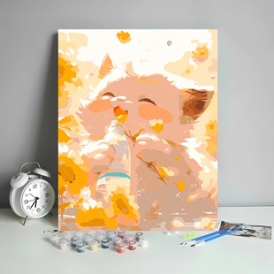 Blue Water White Duck Digital Oil Painting diy in stock Cute Pet Hand-painted Paint Decorative Painting Factory Wholesale Generation
