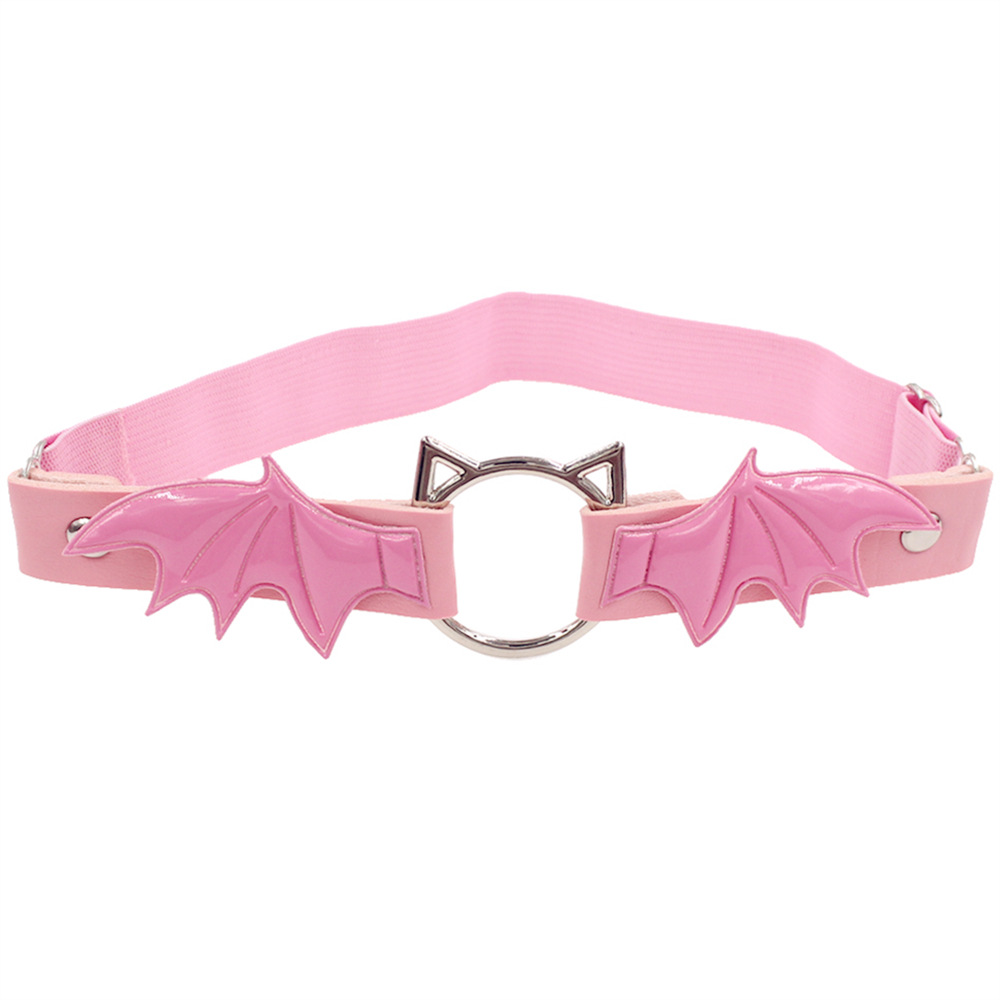 Lolita Gothic Hollow Cat Head Demon Wings PU Leather Leg Ring Leg Belt Subculture jk Sexy Garter Belt