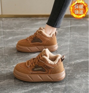Women's Velvet Shoes 2024 New Winter Warm High-Top Cotton Shoes Non-Slip Soft Bottom Short Boots Casual Sports Student Sneakers