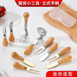 Картофель из нержавеющей стали для кухни мини-глиняный аппарат деревянная ручка фруктовая вилка нож для масла набор гаджетов для кухни