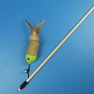 Funny cat stick factory direct wooden pole mouse funny cat toy cat self-Hi relieving stuffy bell sound cat toy