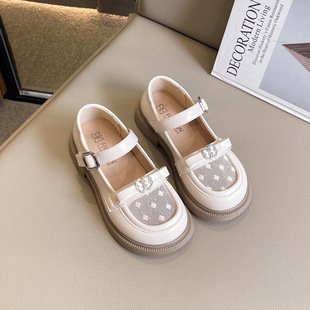Children's shoes 2025 girls spring new girls small leather shoes simple shallow English wind loafers a generation of hair