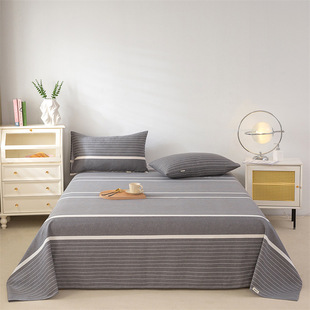 Thickened old coarse cloth sheets single linen cotton linen raw cotton double student dormitory increased three or four piece set wholesale