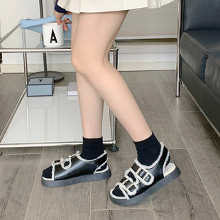 Zhuji mumu New Loafers Mary Jane Shoes and Socks Women's Summer Mid-length Socks Pure Cotton Cute White jk Stockings
