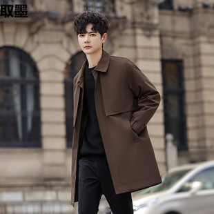 Spring and Autumn American Trenchcoat Men's 2023 New Autumn and Winter Mid-length Jacket Men's Casual Coat Trendy Brand Trend