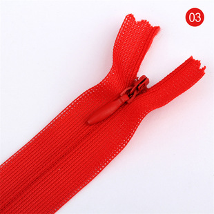 Factory supply 60cm needle invisible zipper real spot red white yellow green blue open zipper 60cm length