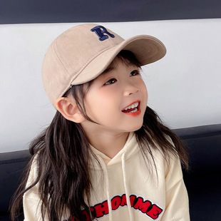 R Letter Autumn Children's Hat Sunshade Boys and Girls Sunscreen Children's Hat Simple Trendy Parent-Child Baseball Cap