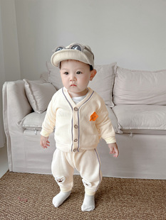Baby suit Spring New Arrival Men's and Baby's Western Style Split Three-Piece Set Men's and Children's Clothes Spring and Autumn Outfit Cardigan