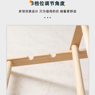 Solid Wood Beach Chair Adjustable Folding Wooden Recliner Chair Outdoor Portable Camping Recliner Lunch Chair with Armrests