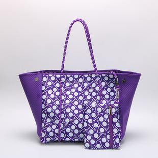 Cross-border European and American Style Large-capacity Women's Handbag Shopping Large Storage Bag Diving Material Casual Beach Bag
