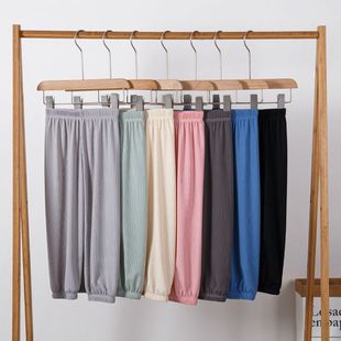 Baby's Home Ice Silk Anti-mosquito Pants Summer Thin Shaking Cotton Boys and Girls Children's Pants Baby Pants Spring and Autumn Summer