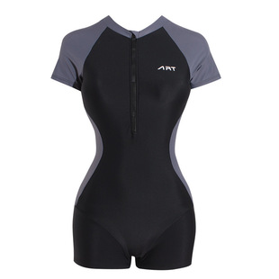 one-piece swimsuit women's belly-covered slim boxer shorts fashion high-end student conservative hot spring racing swimming swimsuit