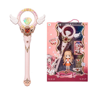 Beautiful girl magic stick music flash doll Angel fairy stick dance training little girl children gift toy