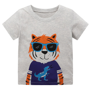 Sports Boys T-shirt Short-sleeved Summer 2025 Children's Cartoon Baby Cotton Top Summer Boys Top Short-sleeved