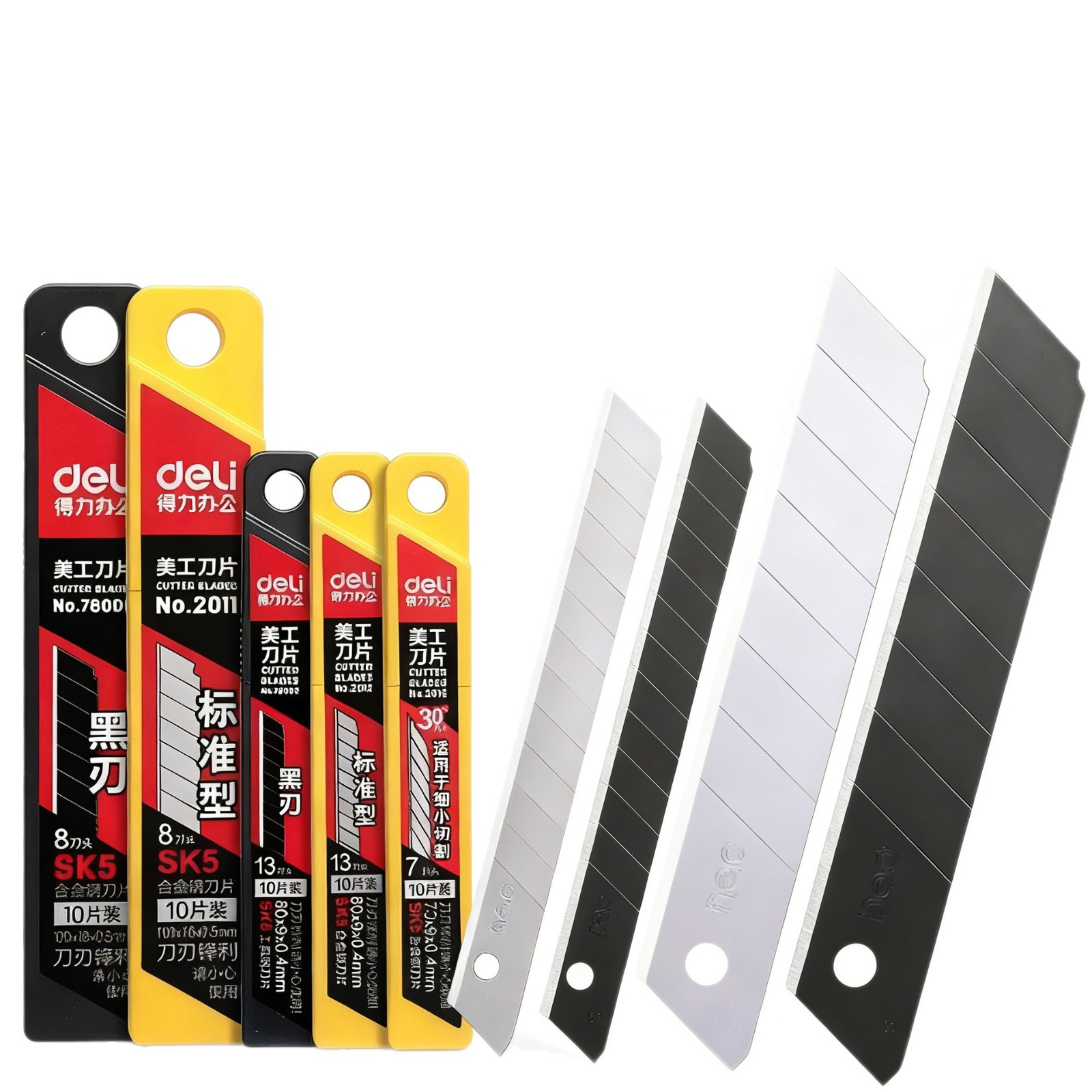 Deli 2012 Utility Knife Blades, Seam Trimming Blades, Pack of 10, Industrial Multi-Purpose Blades, Black Blade Replacement Blades