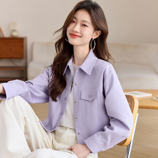 2025 Spring and Autumn New Design Niche Fashionable Cardigan Tops Top Lapel Small Fragrance Style Short Tops Women