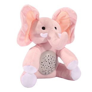 Spaceman soothing doll baby creative cute animal doll sound and light colorful projection doll plush toy