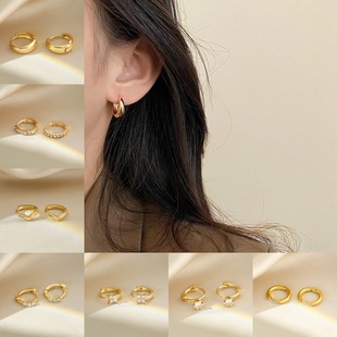 Cross-border 2023 new Korean style simple elegant high-end Cold earrings fashionable retro trendy niche earrings